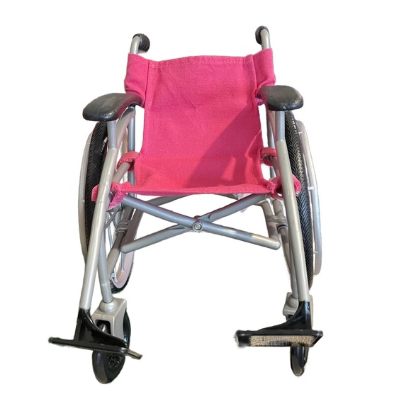 Our Generation Pink Black Doll Wheelchair Foldable 18” Doll - Picture 2 of 8
